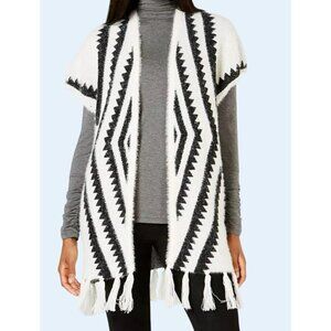 MARCUS ADLER New York Southwest Inspired Open Fringe Poncho OSFM